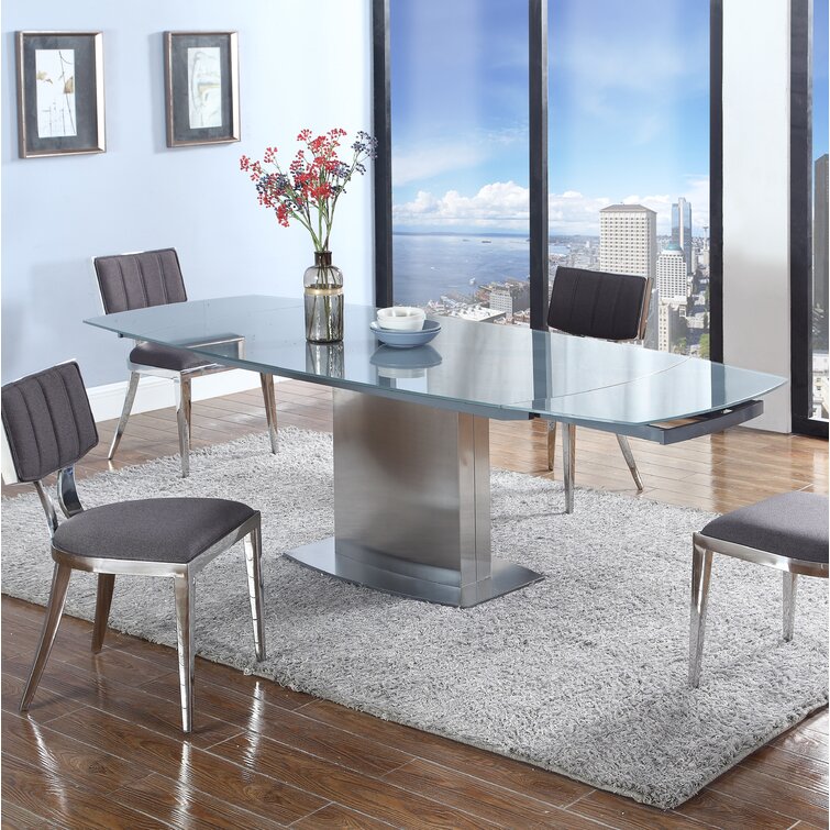 Orren ellis store glass dining table